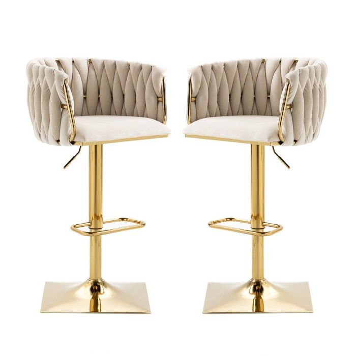 Tabouret De Bar Chaise de bar vintage avec dossier & repose-pieds - Hauteur comptoir - Îlot cuisine - Salle à manger - Style rétro