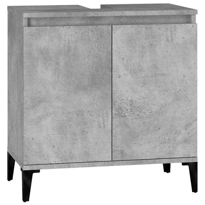896168& Meuble dévier - Haut de gamme - Meuble sous lavabo gris béton 58x33x60 cm - Bois - Panneaux de particules