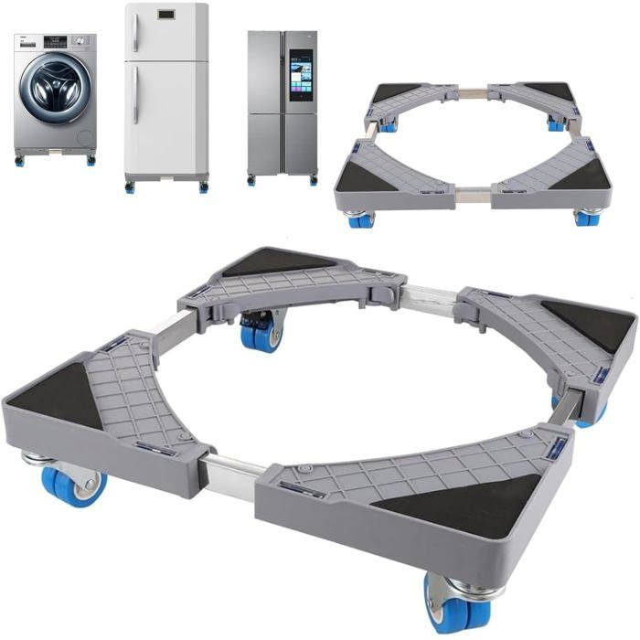 Support de machine à laver avec 4 roulettes - Socle réglable - Pour ...