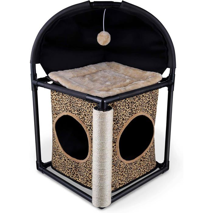 Meilleurs prix pour Arbre À Chat - Cabane Chat Extérieur/Interieur Avec Litiere Intégrée Griffoir Et Tour À Gratter - 72 Cm[ARB283]