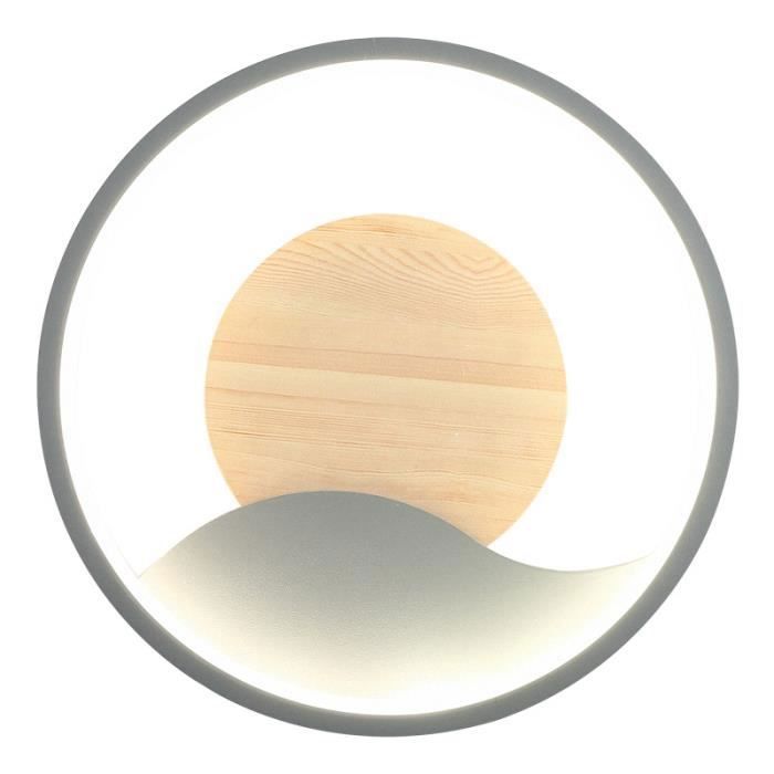 LED applique murale intérieure bois applique murale 18w blanc rond applique murale acrylique spot lumière chaude