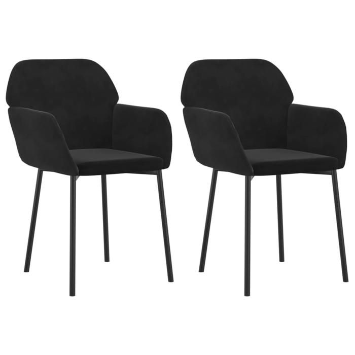 “Winter SaleTOP Chaise de cuisine Noir - Chaises à manger lot de 2 Noir Velours PRO60009