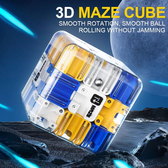 Cube Labyrinthe 3D En Orange - Puzzle à Bille Stimulant Pour Enfants Et Adultes, Jeu De Réflexion Captivant