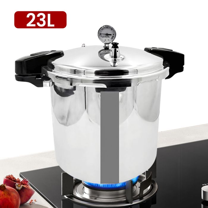 Autocuiseur de 23 L avec manomètre 100 kPa soupape de sécurité antidéflagrante compatible avec les plaques à induction.
