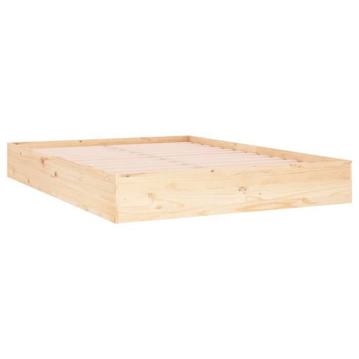 Remise 2026Lit 2 places Brun - 140x190 cm - LEMON® - Cadre de lit - sans matelas - bois massif 140x190 cm 9450531