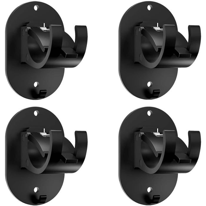 4 Pièces Support Tringle Rideaux sans Percage Accroche Rideau sans Percage Crochet pour Fenetre a Clipser Rideau Adhesif Supports