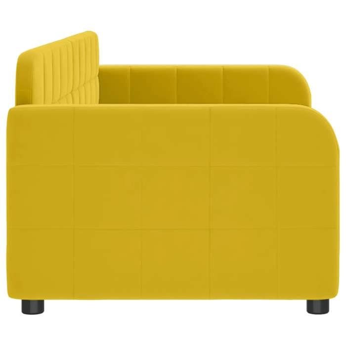 Lit adulte/enfant 80x200cm - VIDAXL - Lit de jour - sans matelas - jaune velours L15445