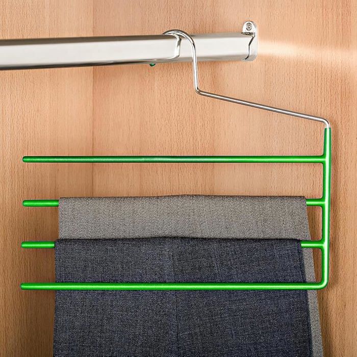 Cintre de pantalon peu encombrant - Antidérapant - Idéal pour 4 pantalons - Cintre multiple pour pantalo PORTE-CINTRE POUR DRESSING