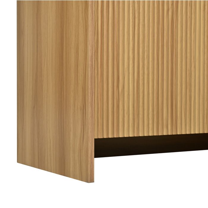 WOVREO vitrine haute 78 x 40 x 176 cm avec portes vitrées rangement fermé panneaux de particules naturel