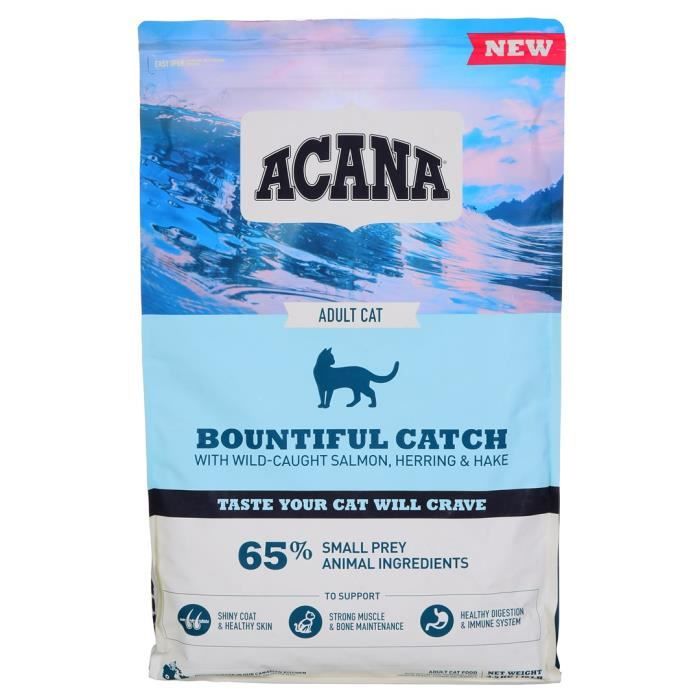 Croquette pour chat ACANA BOUNTIFUL CATCH - Saumon - 4 5 kg - Adulte - Cur Peau et pelage