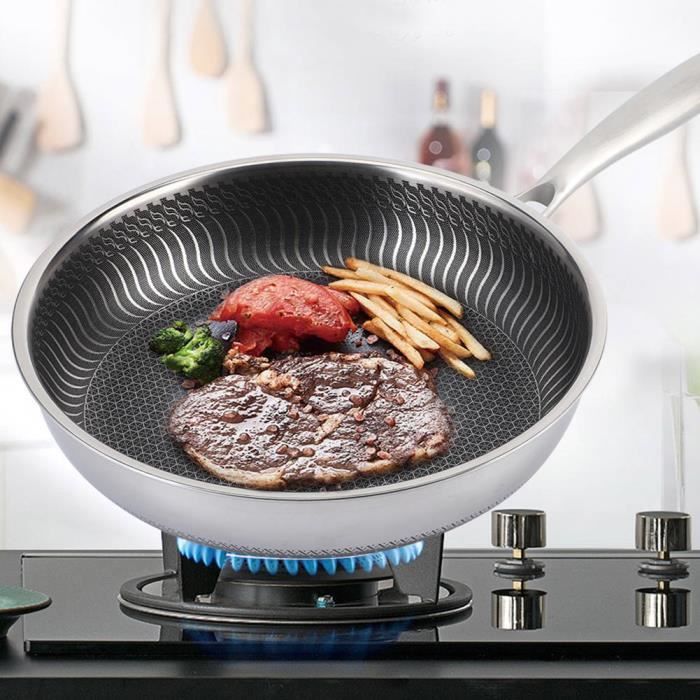 Poêle à Frire 3 Trous - Poêle Antiadhésive en Aluminium Skillet Gril Carrée  pour Steak, œufs au plat, pour Tous Feux Dont Induction - Cdiscount Maison