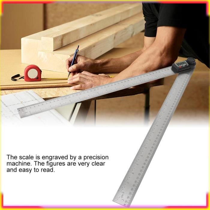 Règle Numérique 500mm Avec Affichage LCD - Parfait Pour Le Bricolage, Menuiserie Et Construction | Mesure Précise Des Angles