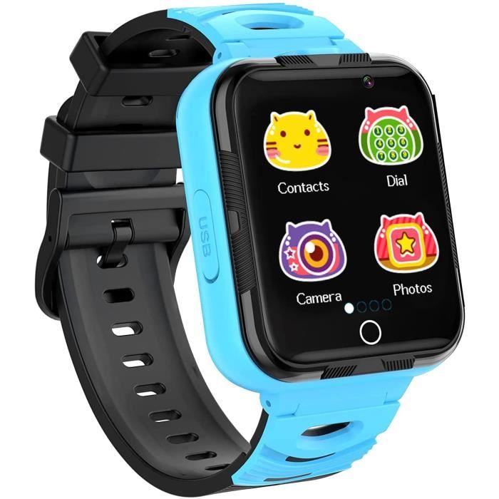 Montre Intelligente Enfant - Montre Enfant Fille Garçon avec 10 Jeux SOS  MP3 Musique Pédomètre Caméra Vidéo Réveil Chronomètre Calendrier