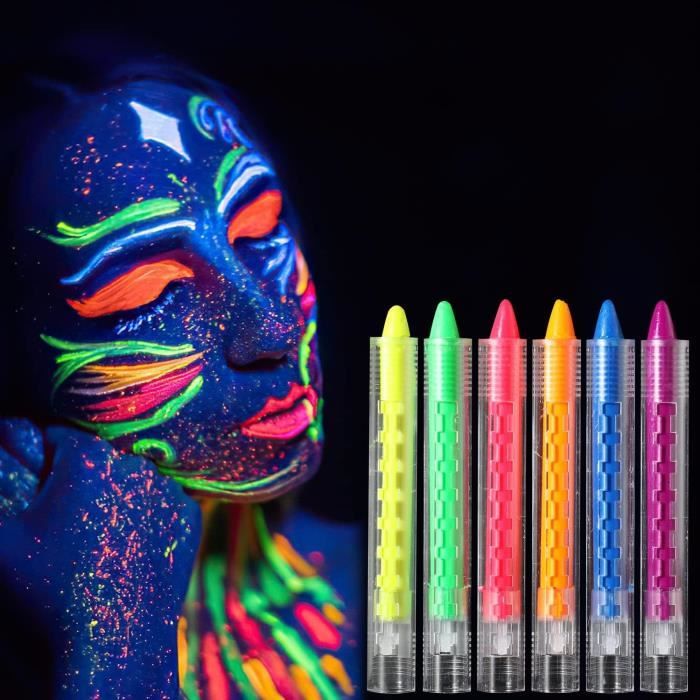 Crayons de Peinture Fluorescente Lumineux pour Visage Corps,6 Crayons de  Peinture Fluo Fluorescents UV pour Maquillage Fluo Enfants - Cdiscount Jeux  - Jouets