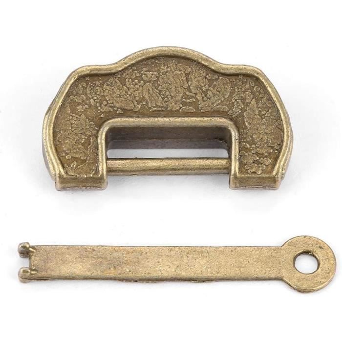 RARE VINTAGE MAIN Rustique Repasser Unique Petit Forme Cadenas, Avec