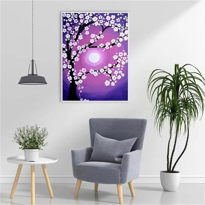 Kit Peinture Diamant 5D Cascade Lunaire – 30x40 Cm – DIY Pour Adultes Et Enfants – Décoration Murale Strass Brillant