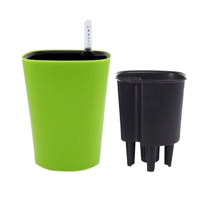 Lot De 2 Pots De Fleurs Auto-arrosant, Pots à Herbes En Plastique Avec Système D'irrigation