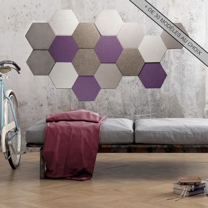 Mousse Acoustique Hexagonale - Lot De 12 Panneaux Absorption Sonore 6x4 Cm Et 6x7 Cm - Pour Studio, Salon, Gaming, Bureau - Noir