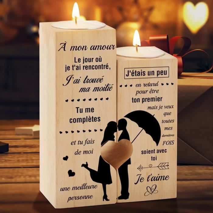 Candle-2 (Love)-Cadeaux Pour Les Petites Amies Bougies En Bois