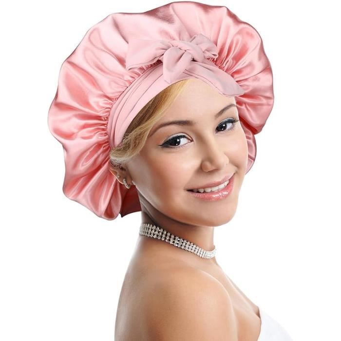Turban Soie Bonnet Réglable En Satin De Soie Pour Dormir, Bonnet