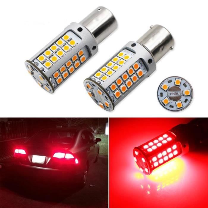 AMPOULE LED P21W BA15S BLANC 6000K FEUX DE JOUR RECUL ANTI ERREUR ODB AUTO MOTO