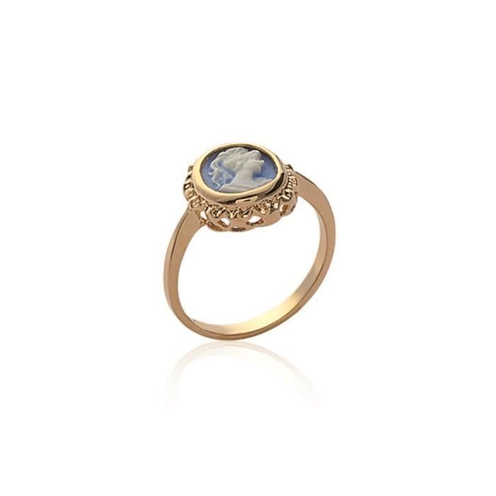 Bague cam e d imitation ovale plaqu or 750 000 18 carats t