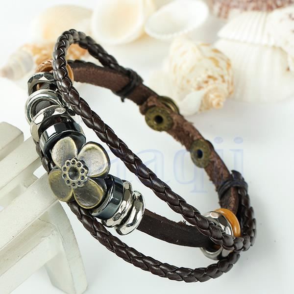 Ensemble De Bijoux Trèfle à Quatre Feuilles - Collier, Boucles D'Oreilles, Bracelet - Acier Inoxydable Plaqué Or 18K - 2