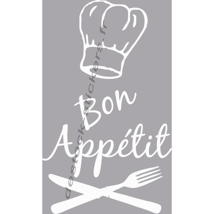 Stickers déco cuisine Bon appétit toque chef