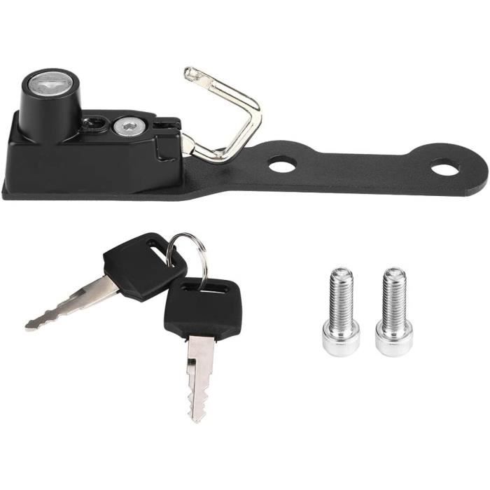 Antivol De Casque Moto En Fer - Pour Guidon 22 Mm, Avec 2 Clés | Protection Anti-Rayures Et Anti-Vol, Finition Chrome Ou Noir