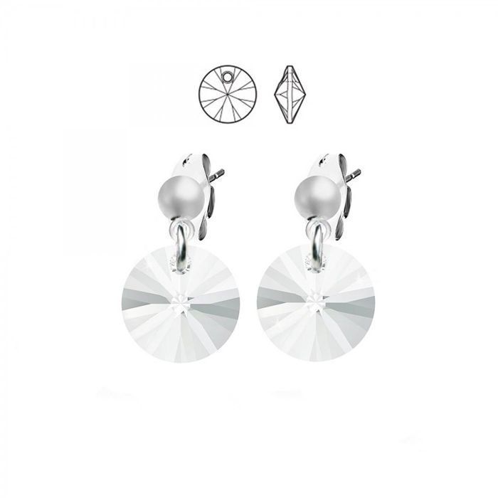 Boucles doreilles - SC Bohème - Clou - Cristaux Swarovski - Argenté - Plaqué or