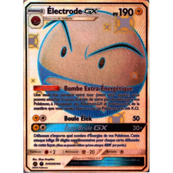 Carte Pokémon SV5768 Electrode GX 190 PV SHINY SL11.5 Soleil et