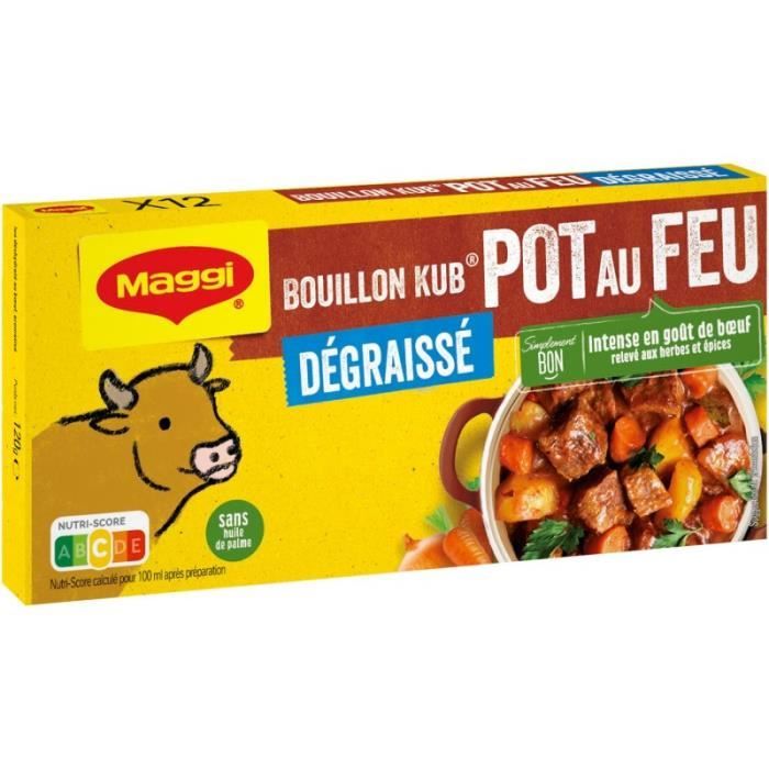 NESTLE MAGGI Bouillon Kub PotAuFeu Degraisse 120G Lot De 4