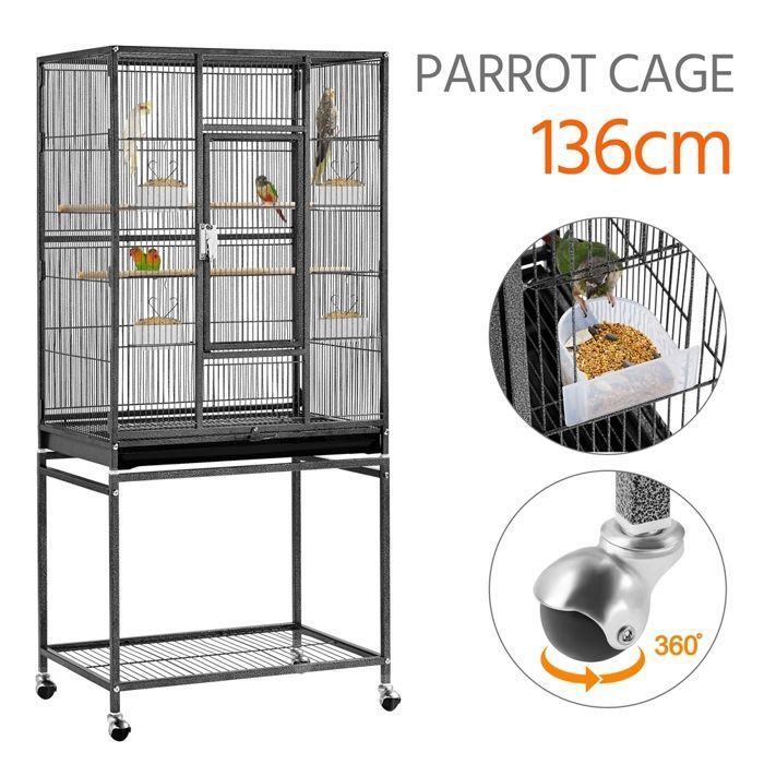 Meilleurs prix pour Yaheetech Grande Cage Oiseaux avec Support à Roulette Voliere Cage Perroquet Perruche Canaris Parakeet Calopsitte élégante Pinson