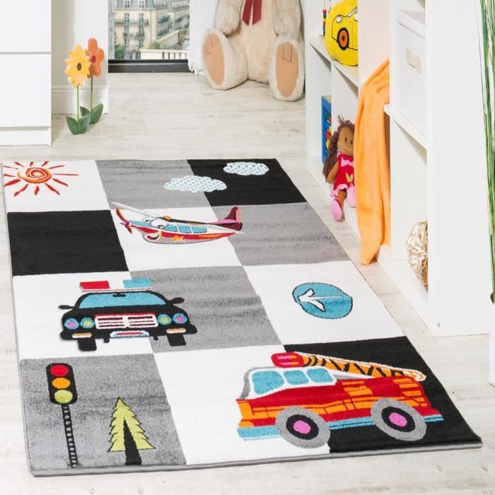 Tapis de Jeu Tapis Enfant Pompiers Tapis de jeu pour enfants antid/érapant tr/ès doux Tapis de pique-nique