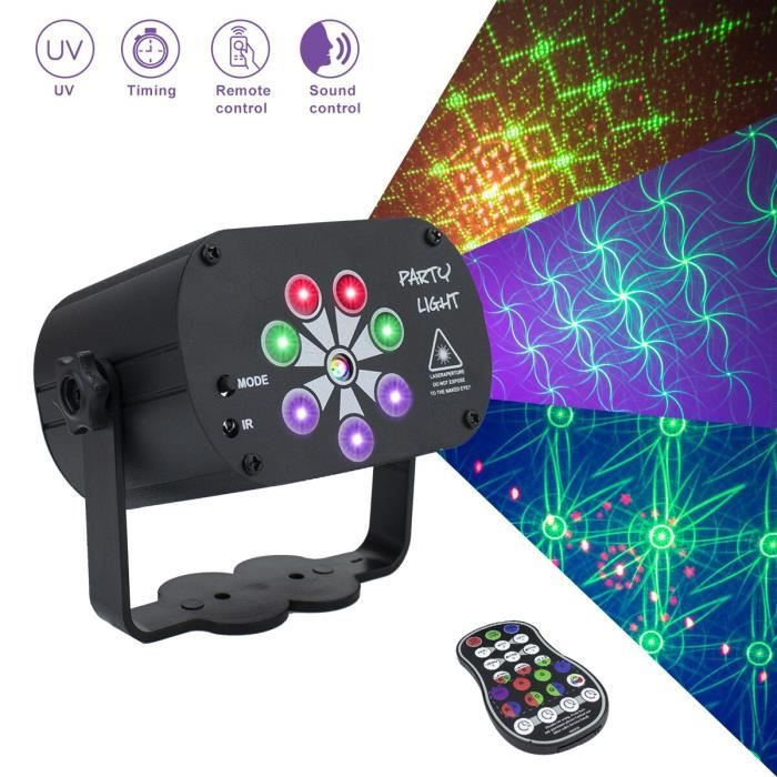 Projecteur Laser LED 120 motifs RGB UV, lumière pour fête Disco DJ Club