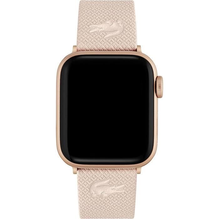 Bracelet Lacoste Unisexe pour Apple Watch Cuir v ritable Blanc