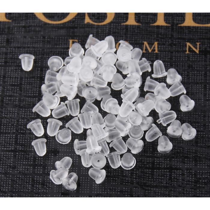 nuoshen 460 Pièces Fermoirs de Boucles doreilles 10 Styles Boucles doreilles à Tige Créoles en Métal et Silicone pour Remplacement Bricolage 