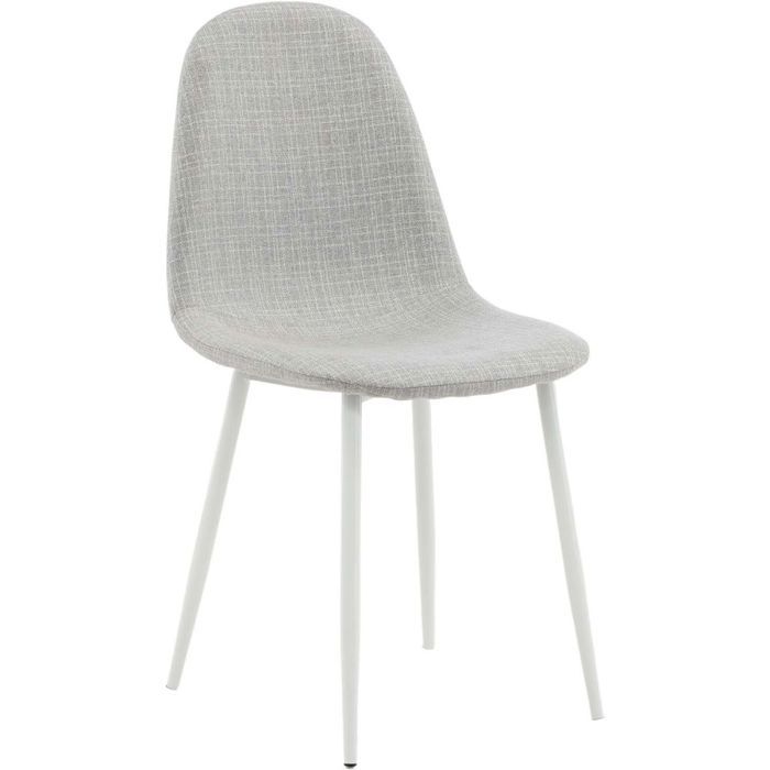chaise en tissu avec pieds en acier polar gris clair et blanc