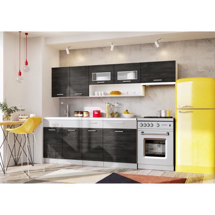Acaia S Cuisine Complete Modulaire Lineaire L 240cm 6 Pcs Plan De Travail Inclus Ensemble Armoires Meubles Cuisine Pin Achat Vente Cuisine Complete Acaia S