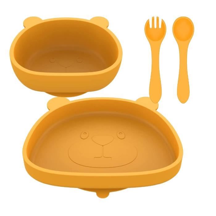 Assiette Bébé Anti-Dérapante Rilli - Vaisselle à Ventouse Inox (Coloris Pétrole)