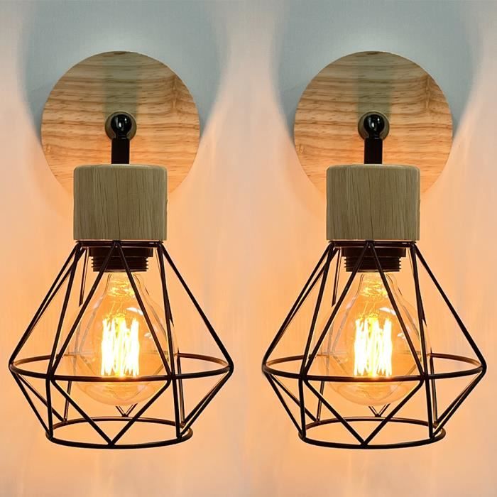 Lampe Applique Murale Cage Rétro En Fer Vintage Rétro Loft Couloir Escaliers Lampe Lumière Salle De Bains Applique Murale - Maison