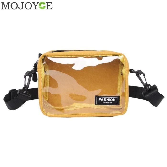sac bandouli re Femmes sac Transparent clair PVC gel e petit fourre tout Design de mode marque de luxe sacs de Type YELLOW