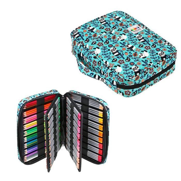 Trousse À Crayons Grande Capacité - Noir Et Blanc - Motif Marbre - Pour