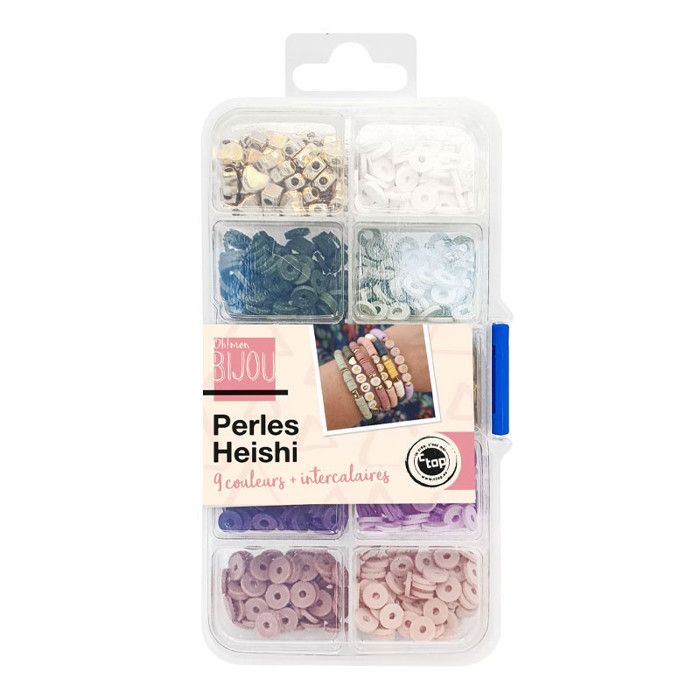 Perles - Heishi - 9 couleurs + intercalaires - Pour bijoux collier bracelet