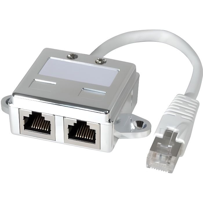 Doubleur RJ45, Ethernet + Ethernet, Cat5e, UTP