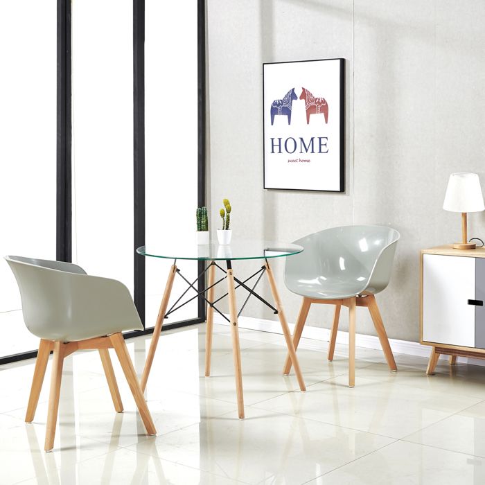 Style Moderne Pieds Chromes 100 Cm Cuisine Table A Manger Ronde En
