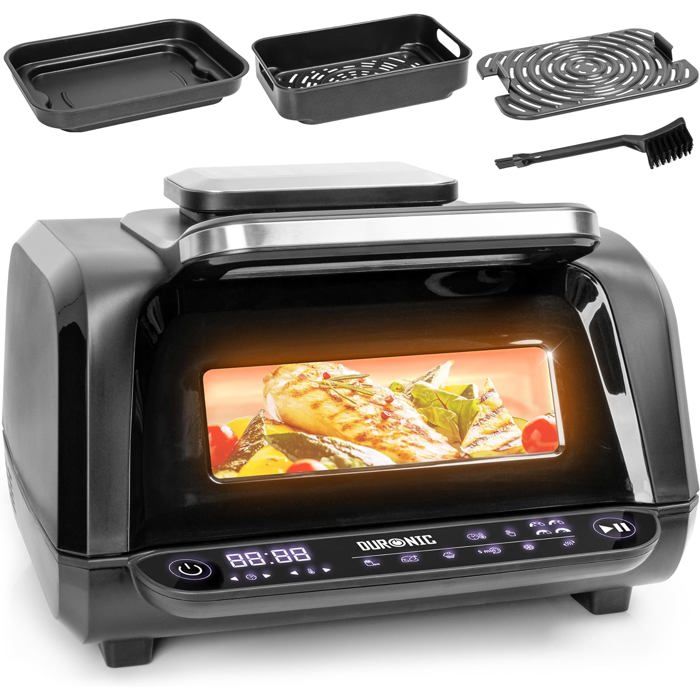 Duronic FG19 Air fryer Grill Friteuse électrique à air chaud grill 1900W Four Friteuse sans huile accessoires pour air fryer