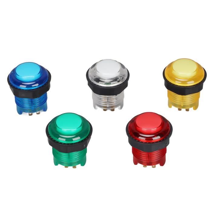 ROM 5pcs boutons poussoirs d'arcade boutons poussoirs lumineux LED ...