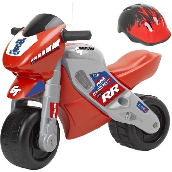 Porteur Draisienne MotoFeber 2 Racing avec casque - FEBER - Enfant - 2 roues - Rouge