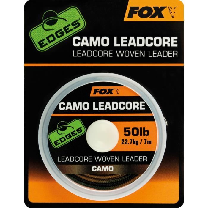 Fox Submerged Camo Leader Sans Plomb 50lb - 10 Mètres - Pêche à La Carpe